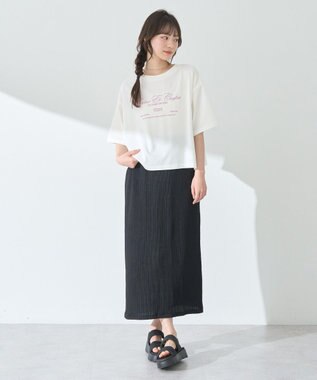 earth music&ecology 選べる丈カットナロースカート Black