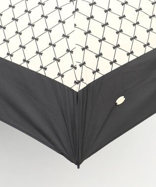 TOCCA 【晴雨兼用・UVカット率(紫外線遮蔽率)99.9%以上・遮光率99.9%以上・防水】CHECKER RIBBON LIGHT UMBRELLA 超軽量折り畳み傘 ベージュ系