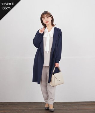 Tiaclasse タックヨーク着流しパフスリ－ブコート ネイビー