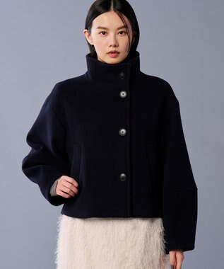 uncrave 【撥水】プルーフ メルトン スタンドネック コート（uncrave STANDARD） ネイビー