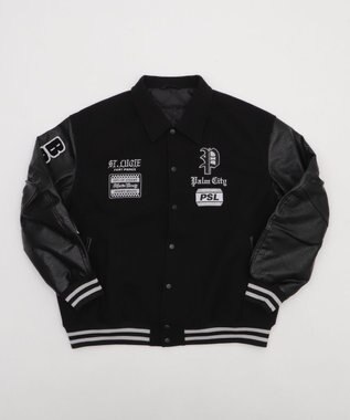 WEGO 【25年秋冬新作/ユニセックス着用ITEM/SMLサイズ展開】メルトンワッペンスタジャン ブラックその他