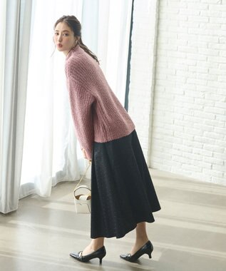 ANY SIS 【洗える】ブークレースパンコール ニット ピンク