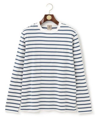 J.PRESS MEN 【J.PRESS USA】ボーダー刺繍ロングＴシャツ ネイビー系1