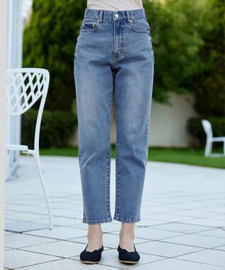 Tiaclasse 【安田美沙子さん着用・洗える】ストレッチストレートデニム ブルー