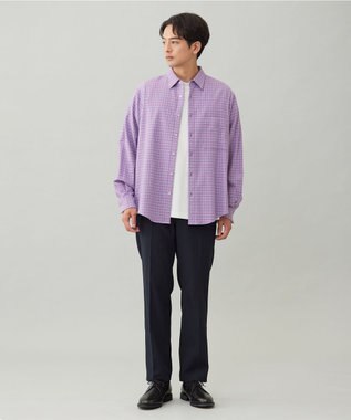 UNFILO MENS 【男女兼用】クリーンチェック ネルシャツ ワインチェック