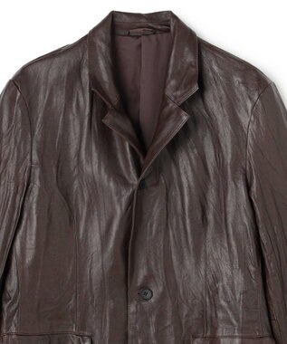 JOSEPH HOMME 【洗い加工】シュリンクエアレザー 　ジャケット ダークブラウン系