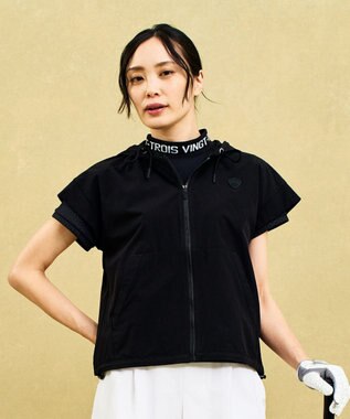 【WOMEN】シアーストレッチ ショート丈フードベスト