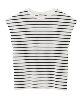 earth music&ecology 【接触冷感/洗濯機可】フレンチＴ Border Ivory