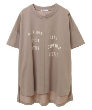 CRAFT STANDARD BOUTIQUE リメイクロゴ半袖Tee Pink Beige