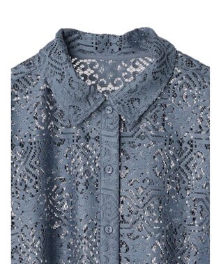 earth music&ecology レースショートシャツ Sax