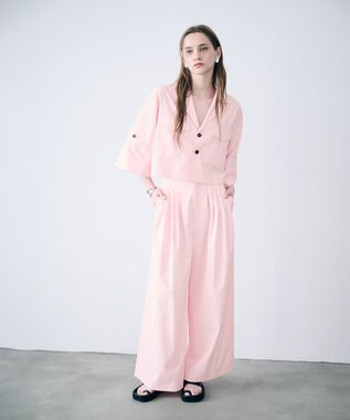 uncrave クールタッチカラータイプライター ワイドパンツ ピンク(WEB限定カラー)