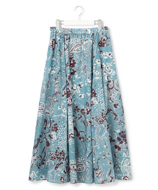 23区 【先行予約】Ericaランダムペイズリープリント フレアスカート ブルー系