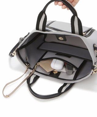 TOPKAPI 【新色追加】【TREASURE TOPKAPI】ネオプレン フロントポケット 2way ショルダー付き ミニトートバッグ グレー