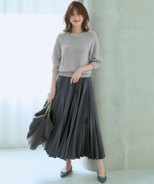 23区 S 【見上愛さん着用/CanCam11月号掲載】パウダリータイプライター プリーツ スカート グレー系