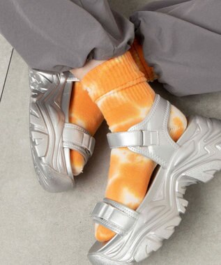 WEGO タイダイソックス オレンジその他