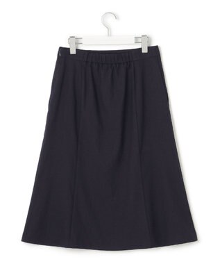 23区 L 【セットアップ対応/洗える】アイアスマットストレッチ セミフレア スカート ネイビー系