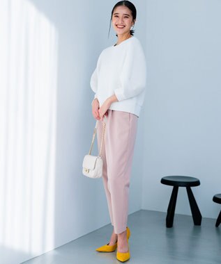 組曲 【WEB限定】パフスリーブ スウェットライクトップス オフホワイト系