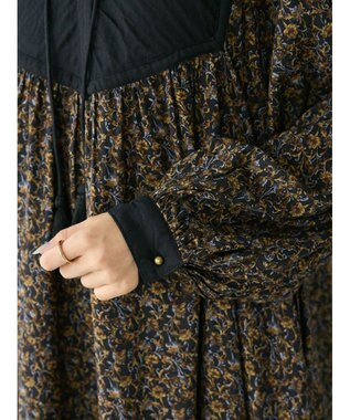 CRAFT STANDARD BOUTIQUE レーヨンキルト切替ワンピース Flower