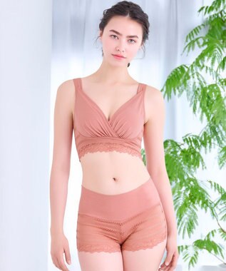 BRADELIS New York 【BRADELIS Me / ノンワイヤー】オールインワンブラ 24時間ラクに着用 ナイトブラとしても使える 補正 ブラジャー 綿混 しっかりフィット ブラデリス ME122105 テラコッタ