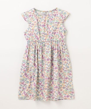 ANY KIDS プリント サマー ワンピース オフホワイト×花柄