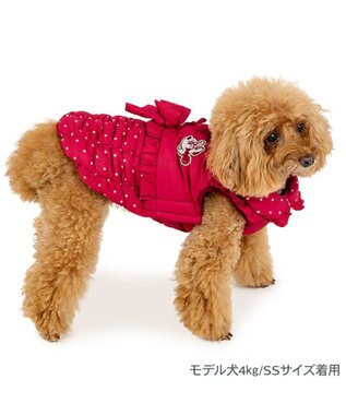 PET PARADISE ディズニー ミニー 襟付き 綿入ベスト 小型犬 レッド