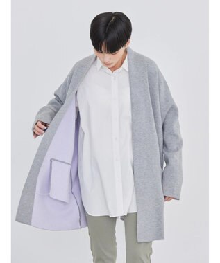 AMERICAN HOLIC バイカラーニットコーディガン Light Gray Mixture