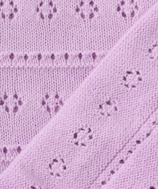 組曲 KIDS 【90-100㎝】フラワーアイレット カーディガン ラベンダー系