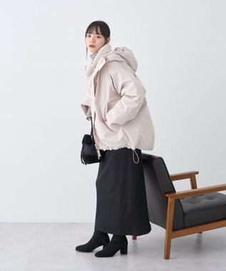 earth music&ecology フーデットパファーコート Beige