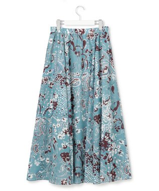 23区 【先行予約】Ericaランダムペイズリープリント フレアスカート ブルー系