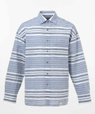 JOSEPH ABBOUD MOUNTAIN 【SPACE】OGビッグボーダー シャツ サックスブルー系2