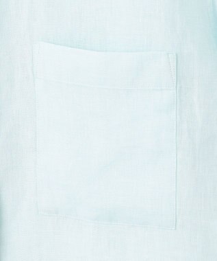 23区 L 【Oggi7月号掲載/洗える】LIBECOリネン クロップド デザイン シャツ スカイブルー系