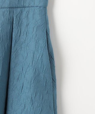 組曲 【WEB限定カラーあり】フラワーラメジャカード フレアスカート ブルー系