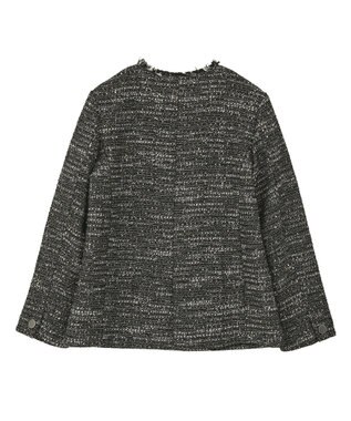 YECCA VECCA ノーカラーツイードジャケット Black