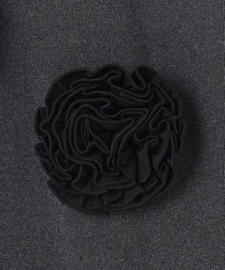 組曲 S 【組曲×setsuko sagittaire】ボンボンフラワー襟付き ニット グレー系