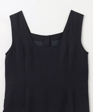 GRACE CONTINENTAL リネンタッチ配色ワンピース ネイビー