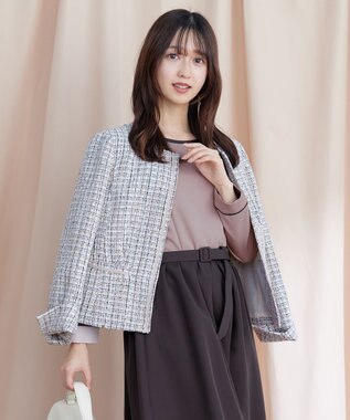 Tiaclasse L 【洗える】バックルベルト付き配色フレアワンピース ピンク