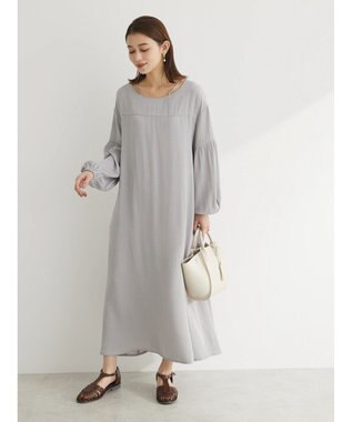 Green Parks ・ｆｕｒｒｙ　ｒａｔｅ　バックレースアップワンピース Light Gray