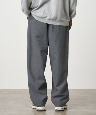 ATON WOOL WASHI TROPICAL | ワイドパンツ - UNISEX CHARCOAL GRAY
