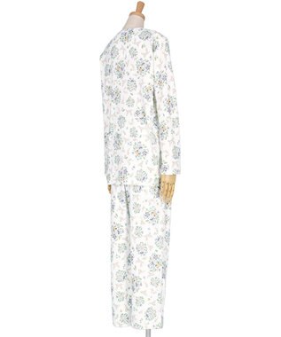 WACOAL ワコール_リラックス＆スリープ パジャマ 綿100%(本体) あったか 長袖 長ズボン ミントン レディース NDW456 /ワコール ホワイト