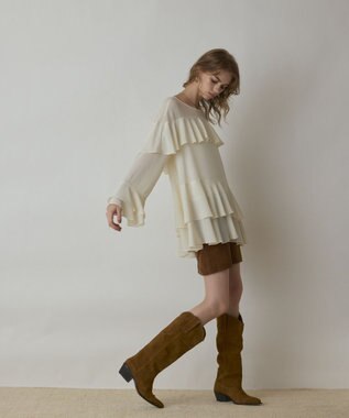 GRACE CONTINENTAL シフォンフリルブラウス キナリ