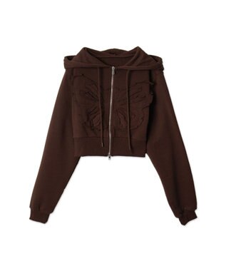 WEGO バタフライWジップショートパーカー ブラウン