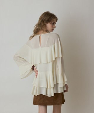 GRACE CONTINENTAL シフォンフリルブラウス キナリ