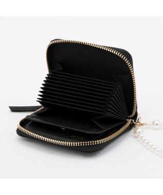 UNBILLION ペルケ perche / パール調ストラップ・ジャバラカードウォレット シルバー