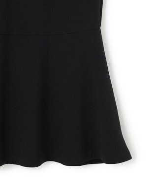 23区 L 【セットアップ対応/洗える】トリアセダブルジョーゼット 2WAYレース襟 ペプラムブラウス ブラック系