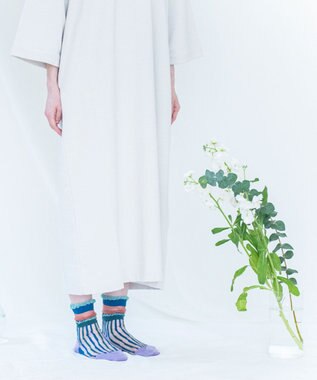 COQ サラサラ シアーストライプソックス ブルー