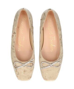 Bridget Birkin 【Bridget Birkin】ビジューリボンベロアパンプス ベージュ雑材