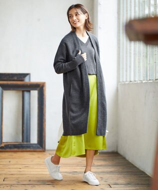 ICB 【洗える】 コンパクトウール Vネックプルオーバー ライトグレー系