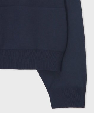 Paul Smith 【洗える】シアーボーダー ジップアップ カーディガン ネイビー