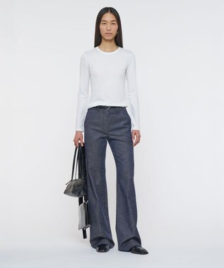 JOSEPH 【洗える】コットンシルク　ロングスリーブティーシャツ Off white