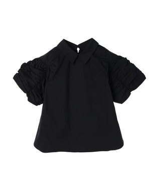 Green Parks AnriettMusee ギャザースリーブブラウス Black